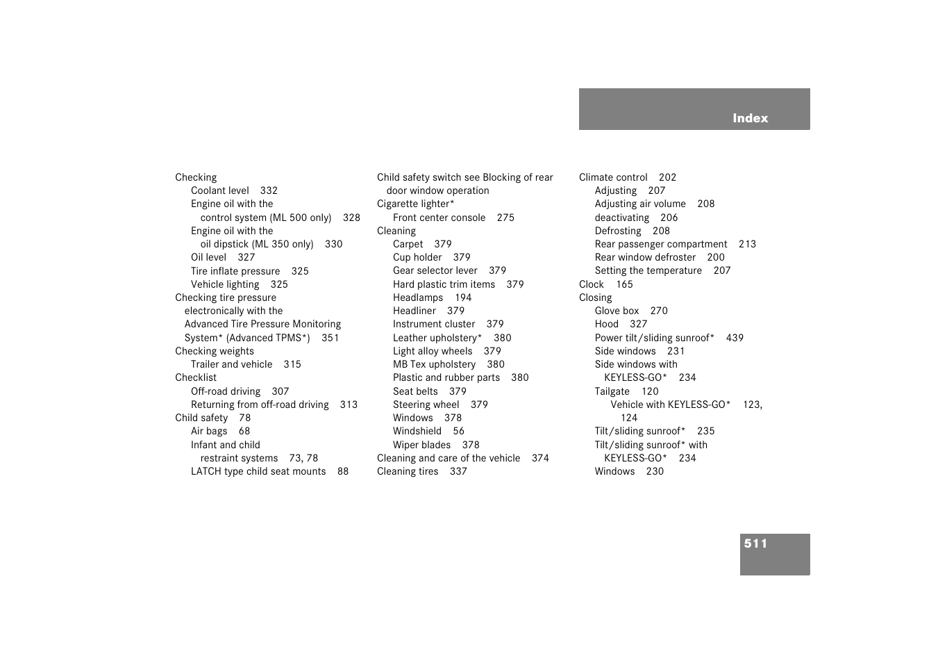Mercedes-Benz M-Class 2006 Owners Manual User Manual | Page 512 / 539