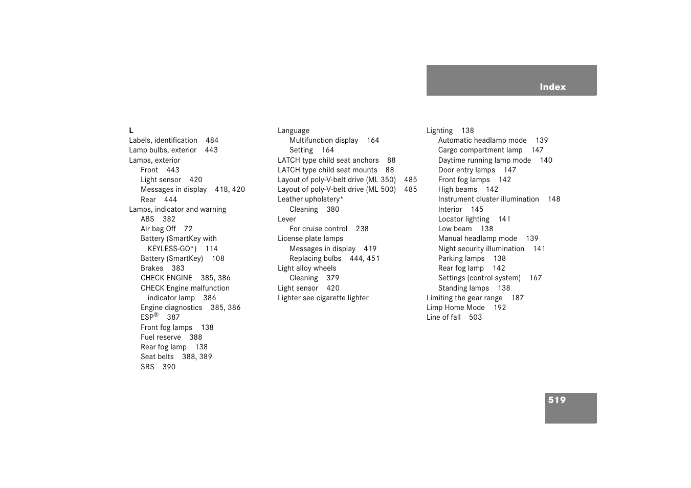 Mercedes-Benz M-Class 2006 Owners Manual User Manual | Page 520 / 539