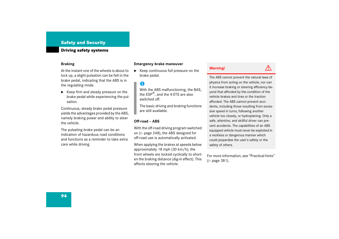 Mercedes-Benz M-Class 2006 Owners Manual User Manual | Page 95 / 539