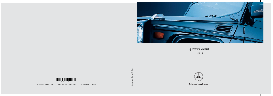 Mercedes-Benz G-Class 2006 Owners Manual User Manual | 417 pages