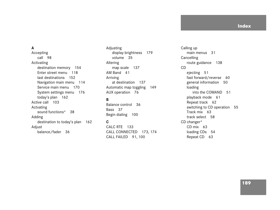 Mercedes-Benz C-Class 2006 COMAND Manual User Manual | Page 191 / 202