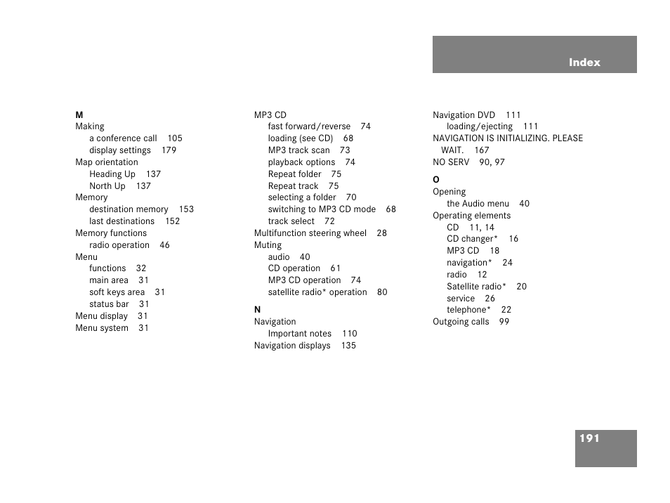 Mercedes-Benz C-Class 2006 COMAND Manual User Manual | Page 193 / 202