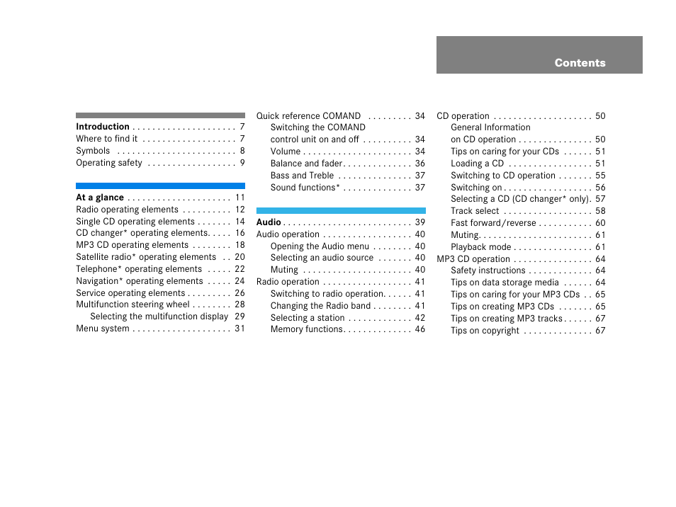 Mercedes-Benz C-Class 2006 COMAND Manual User Manual | Page 5 / 202