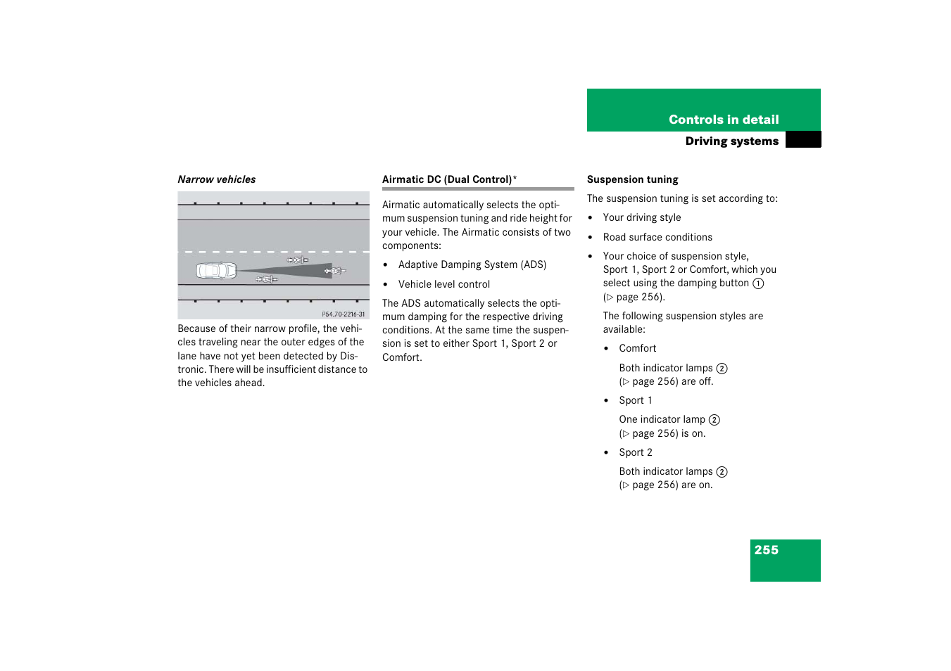 Airmatic dc (dual control) | Mercedes-Benz E-Wagon 2006 Owners Manual User Manual | Page 256 / 521