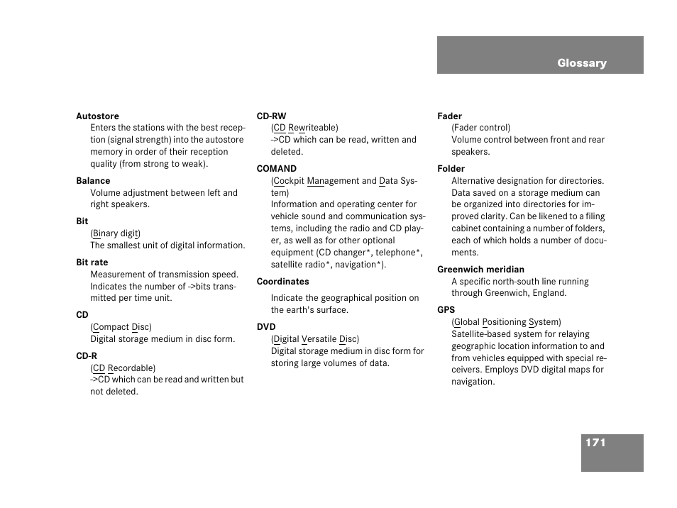Mercedes-Benz E-Class 2006 COMAND Manual User Manual | Page 172 / 185