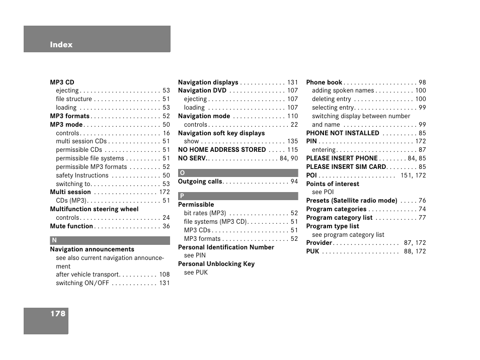 Mercedes-Benz E-Class 2006 COMAND Manual User Manual | Page 179 / 185