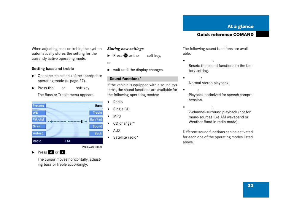 33 at a glance | Mercedes-Benz E-Class 2006 COMAND Manual User Manual | Page 34 / 185