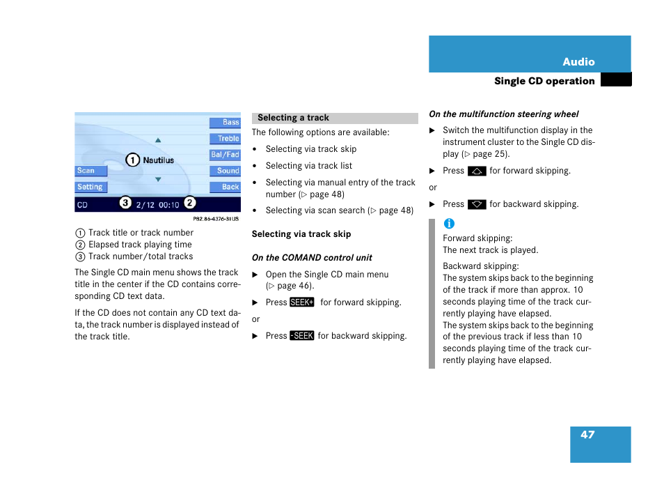 Mercedes-Benz E-Class 2006 COMAND Manual User Manual | Page 48 / 185
