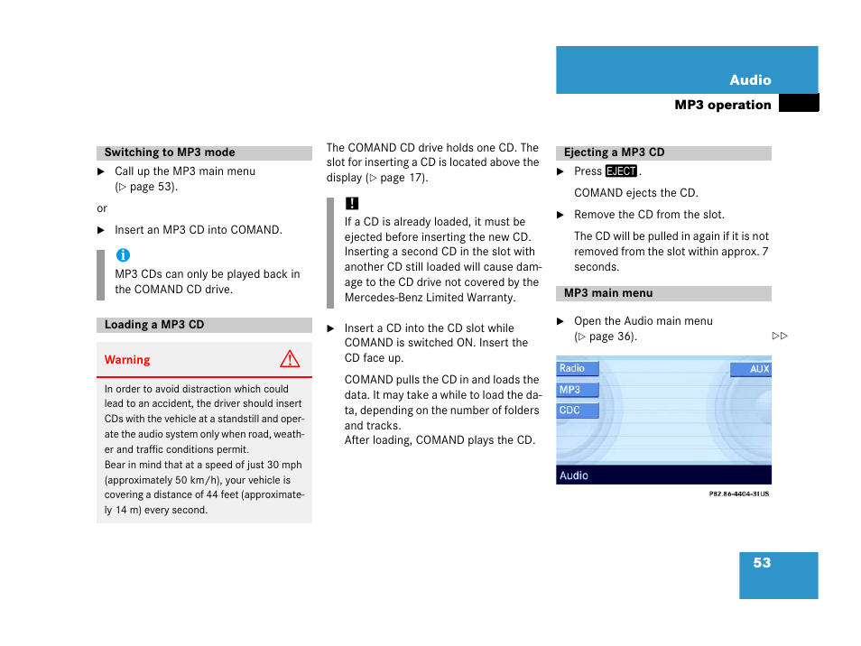 Mercedes-Benz E-Class 2006 COMAND Manual User Manual | Page 54 / 185