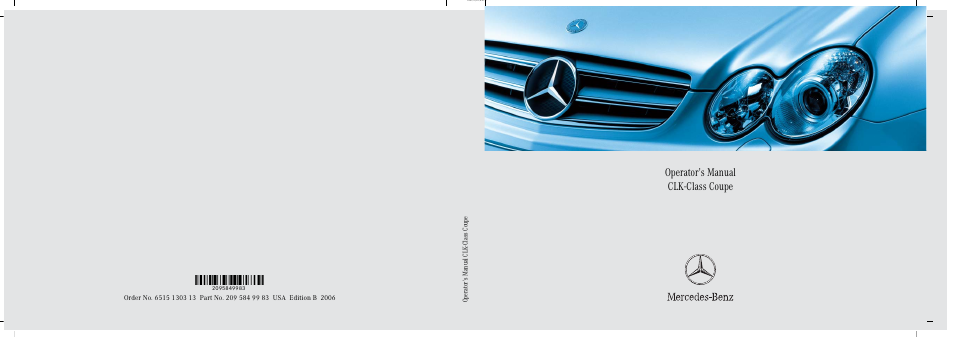 Mercedes-Benz CLK-Coupe 2006 Owners Manual User Manual | 489 pages
