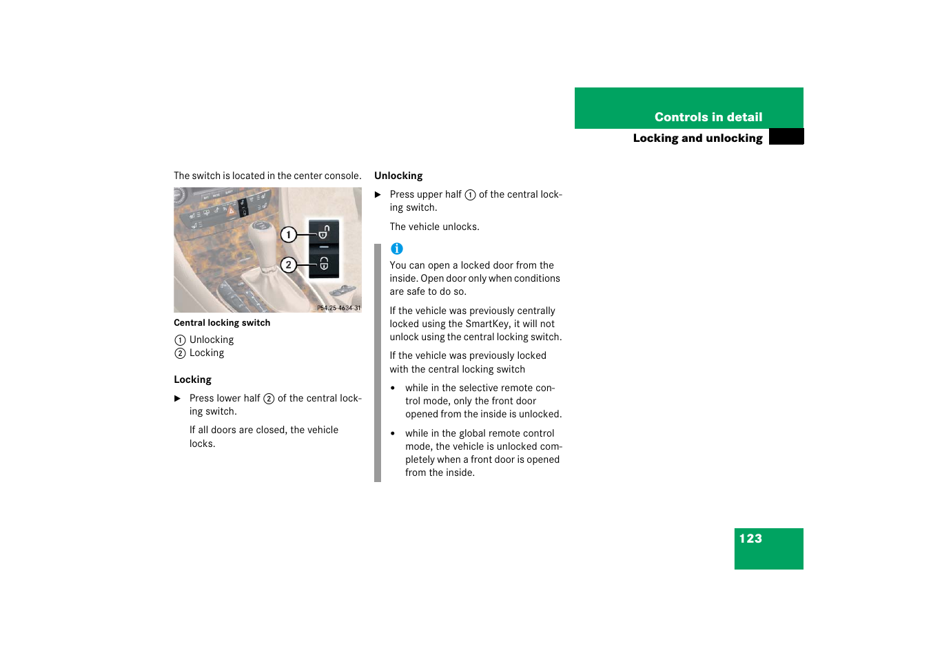 Mercedes-Benz CLS-Class 2006 Owners Manual User Manual | Page 124 / 498