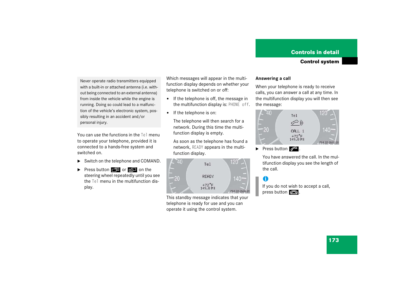 Mercedes-Benz CLS-Class 2006 Owners Manual User Manual | Page 174 / 498