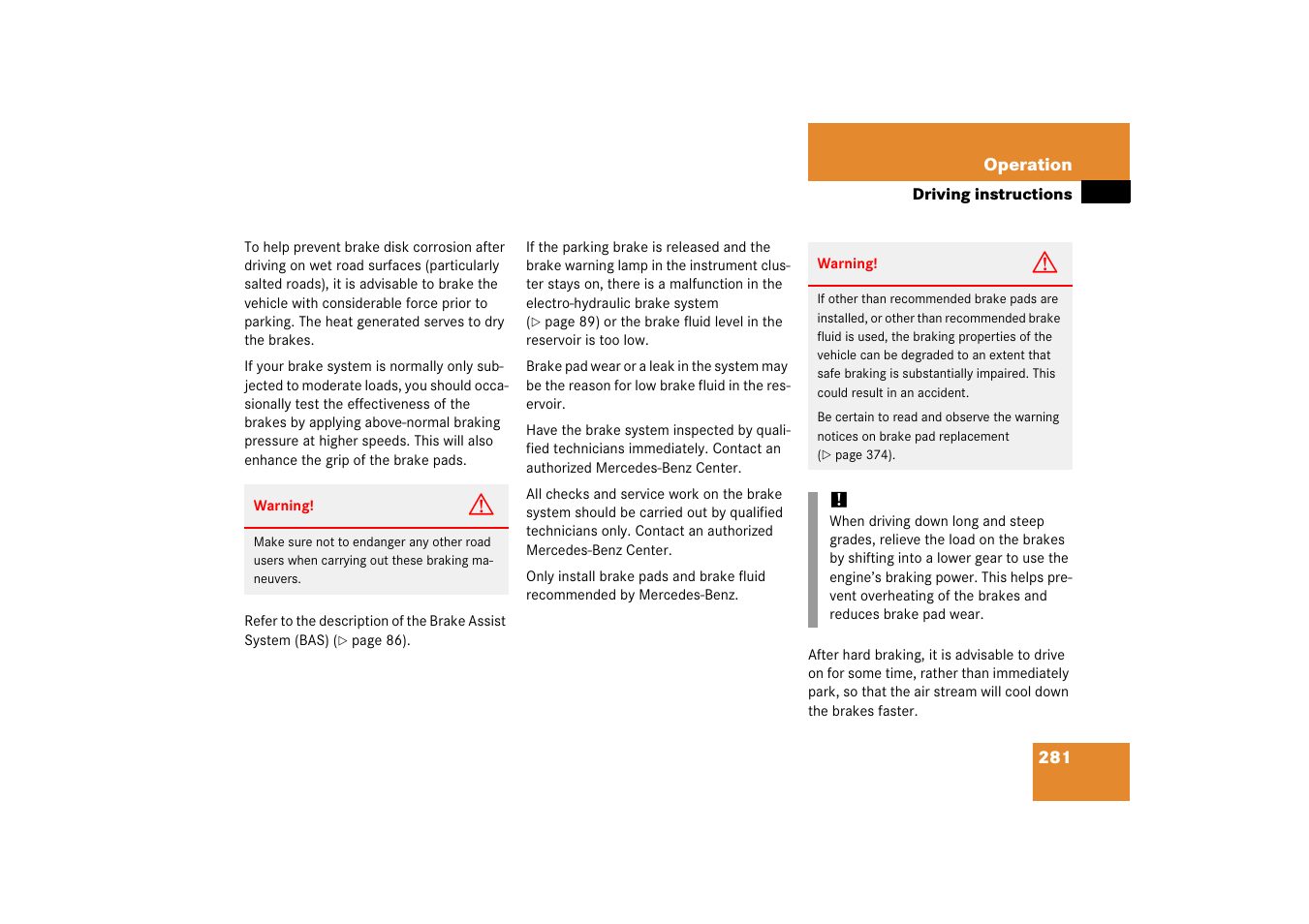 Mercedes-Benz CLS-Class 2006 Owners Manual User Manual | Page 282 / 498