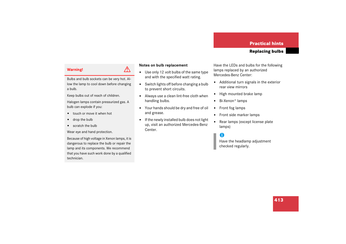 Mercedes-Benz CLS-Class 2006 Owners Manual User Manual | Page 414 / 498