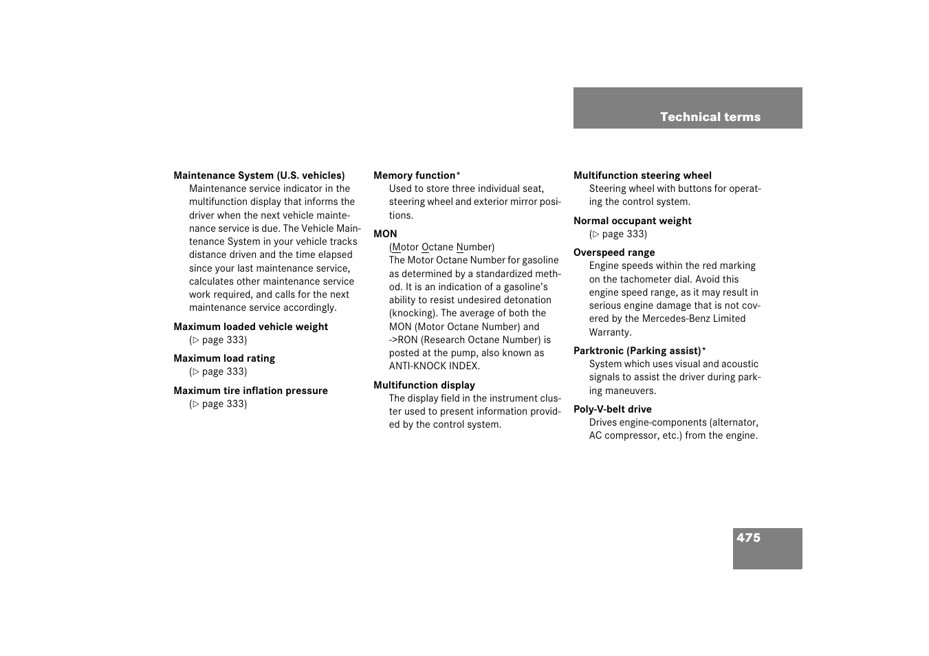 Mercedes-Benz CLS-Class 2006 Owners Manual User Manual | Page 476 / 498