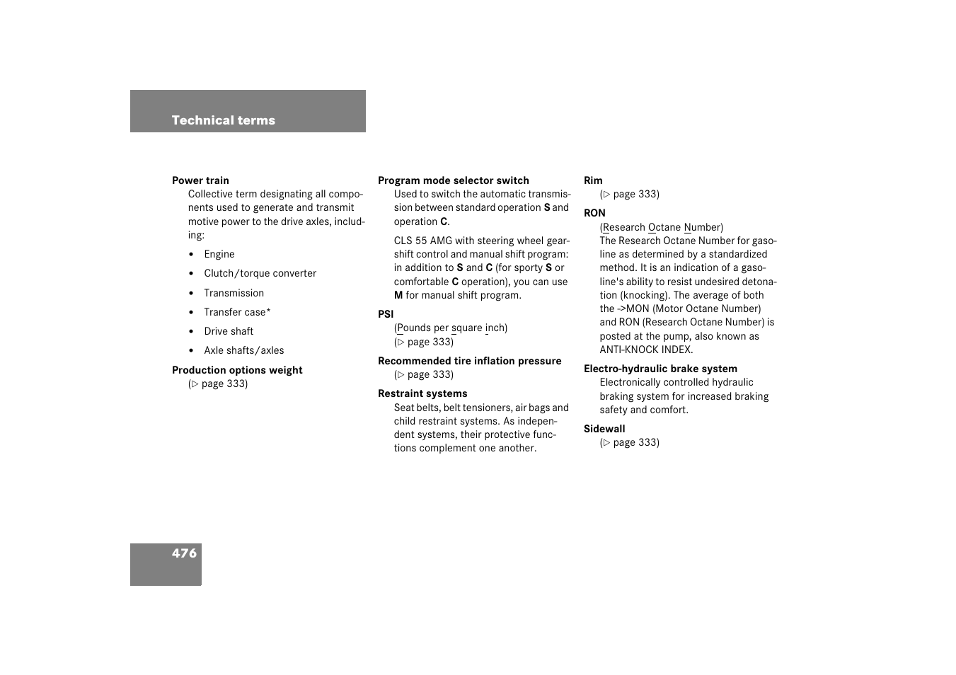 Mercedes-Benz CLS-Class 2006 Owners Manual User Manual | Page 477 / 498