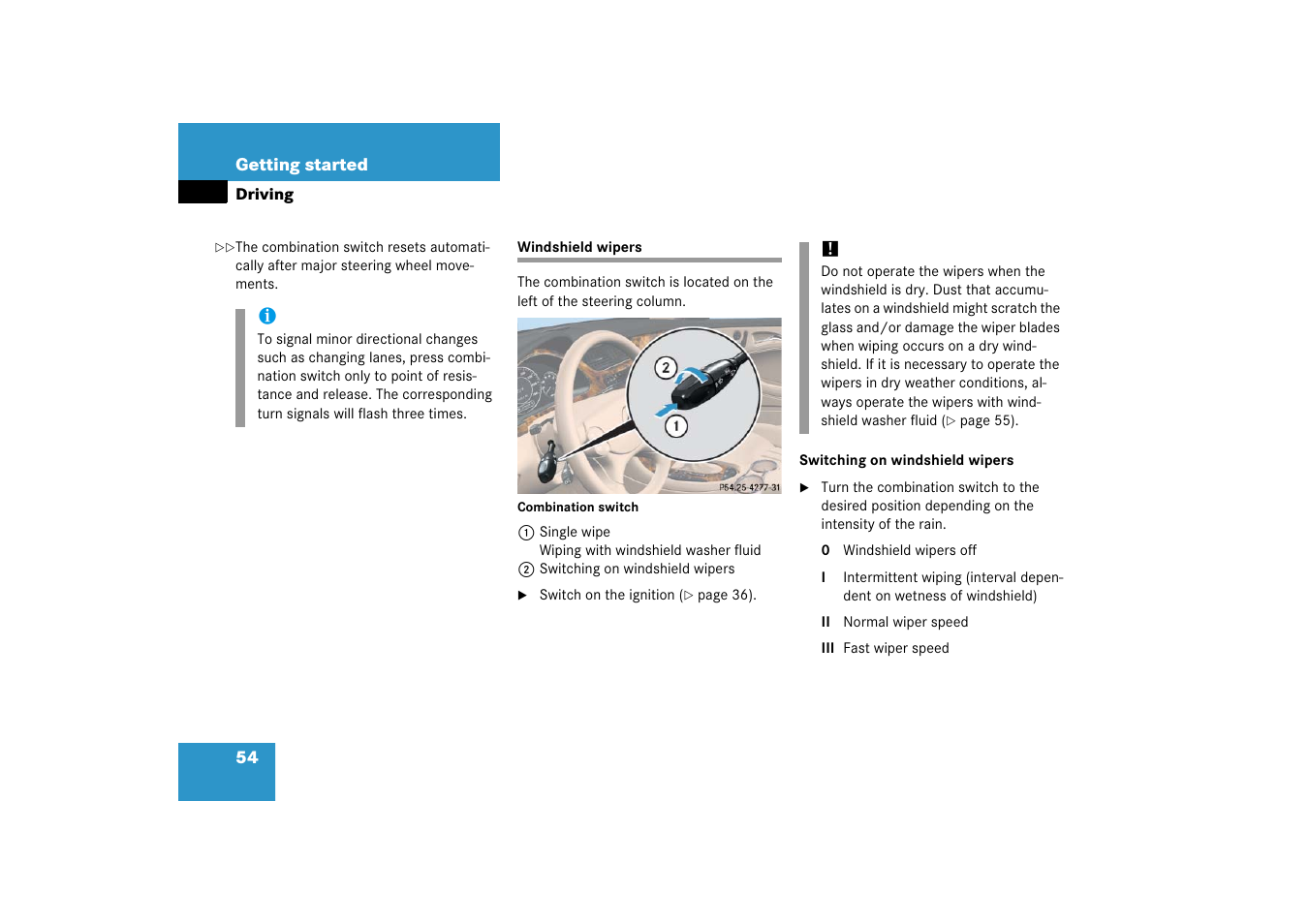 Windshield wipers | Mercedes-Benz CLS-Class 2006 Owners Manual User Manual | Page 55 / 498