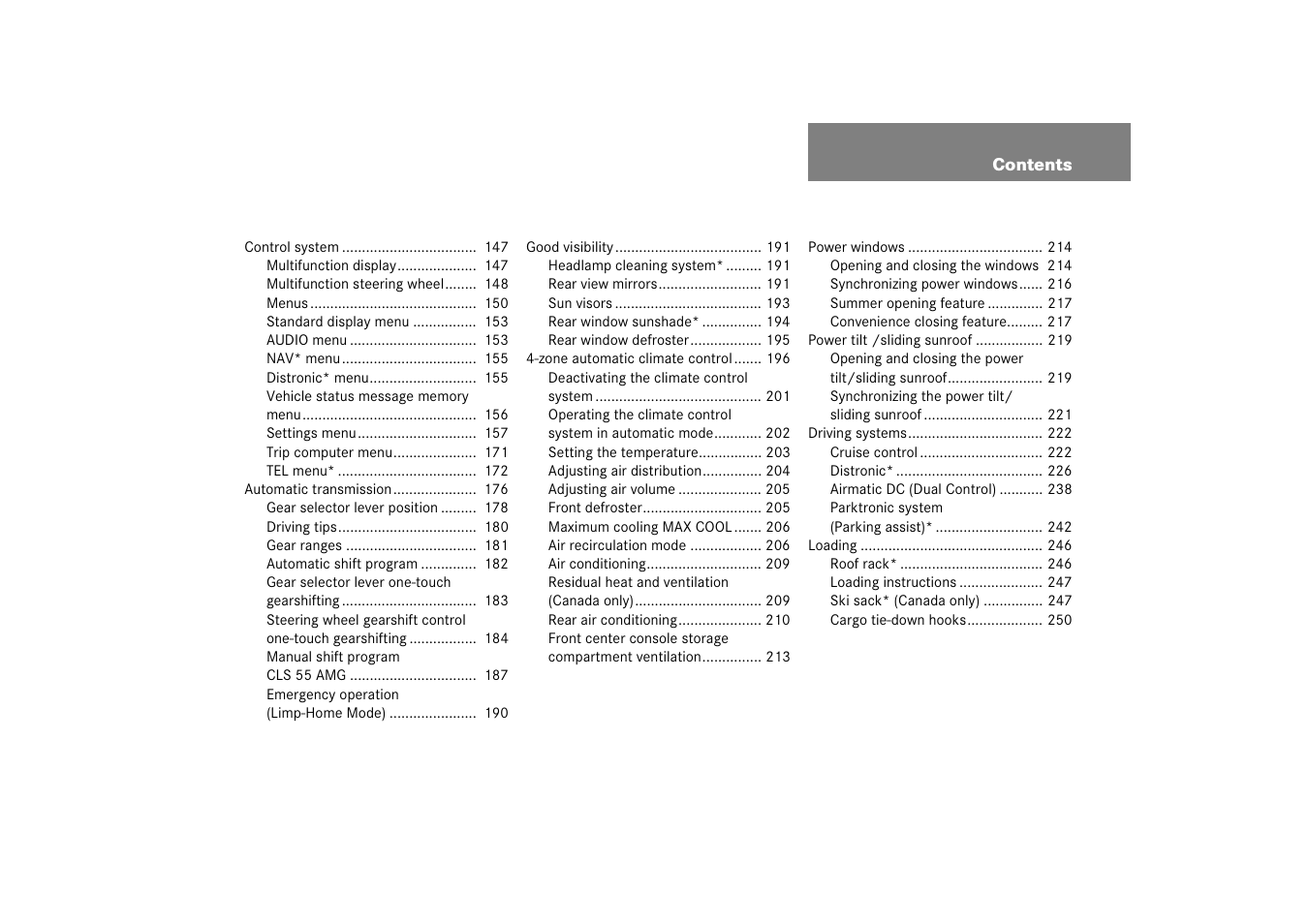 Mercedes-Benz CLS-Class 2006 Owners Manual User Manual | Page 6 / 498