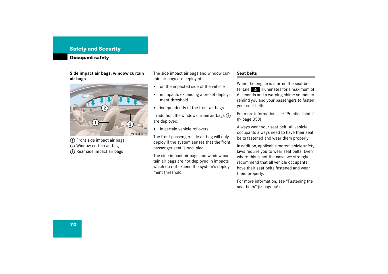 Seat belts | Mercedes-Benz CLS-Class 2006 Owners Manual User Manual | Page 71 / 498