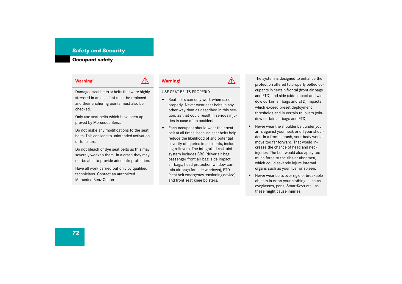 Mercedes-Benz CLS-Class 2006 Owners Manual User Manual | Page 73 / 498