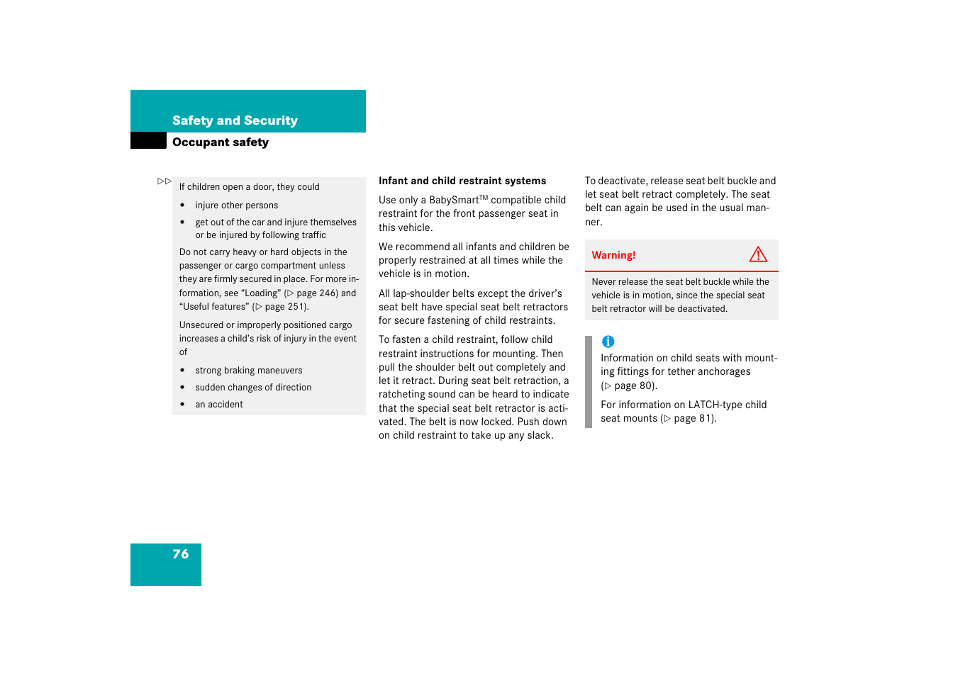 Mercedes-Benz CLS-Class 2006 Owners Manual User Manual | Page 77 / 498