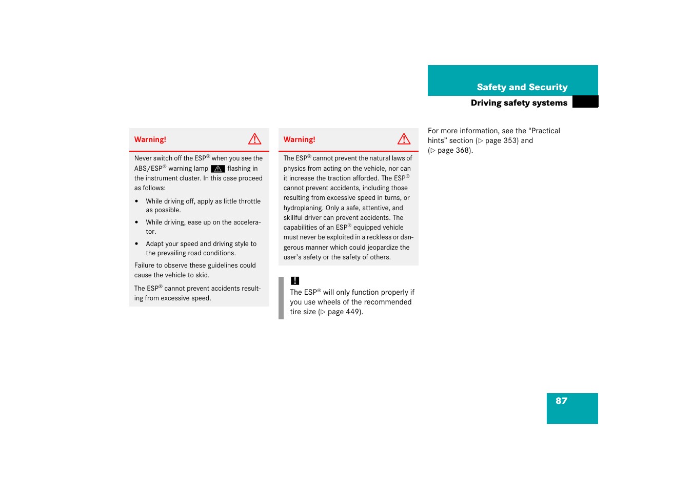 Mercedes-Benz CLS-Class 2006 Owners Manual User Manual | Page 88 / 498