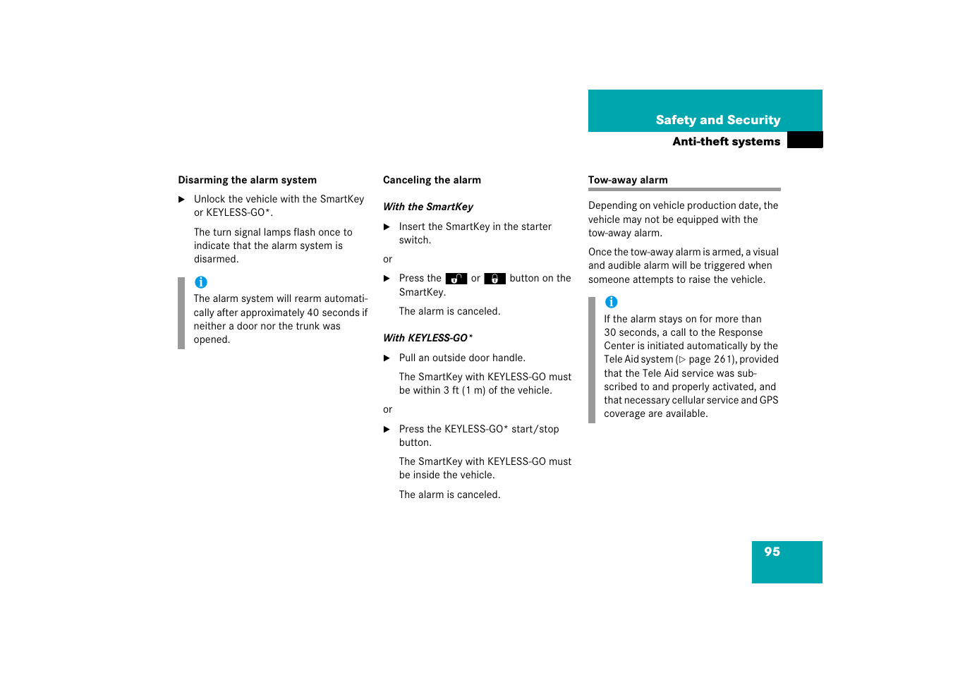 Tow-away alarm | Mercedes-Benz CLS-Class 2006 Owners Manual User Manual | Page 96 / 498