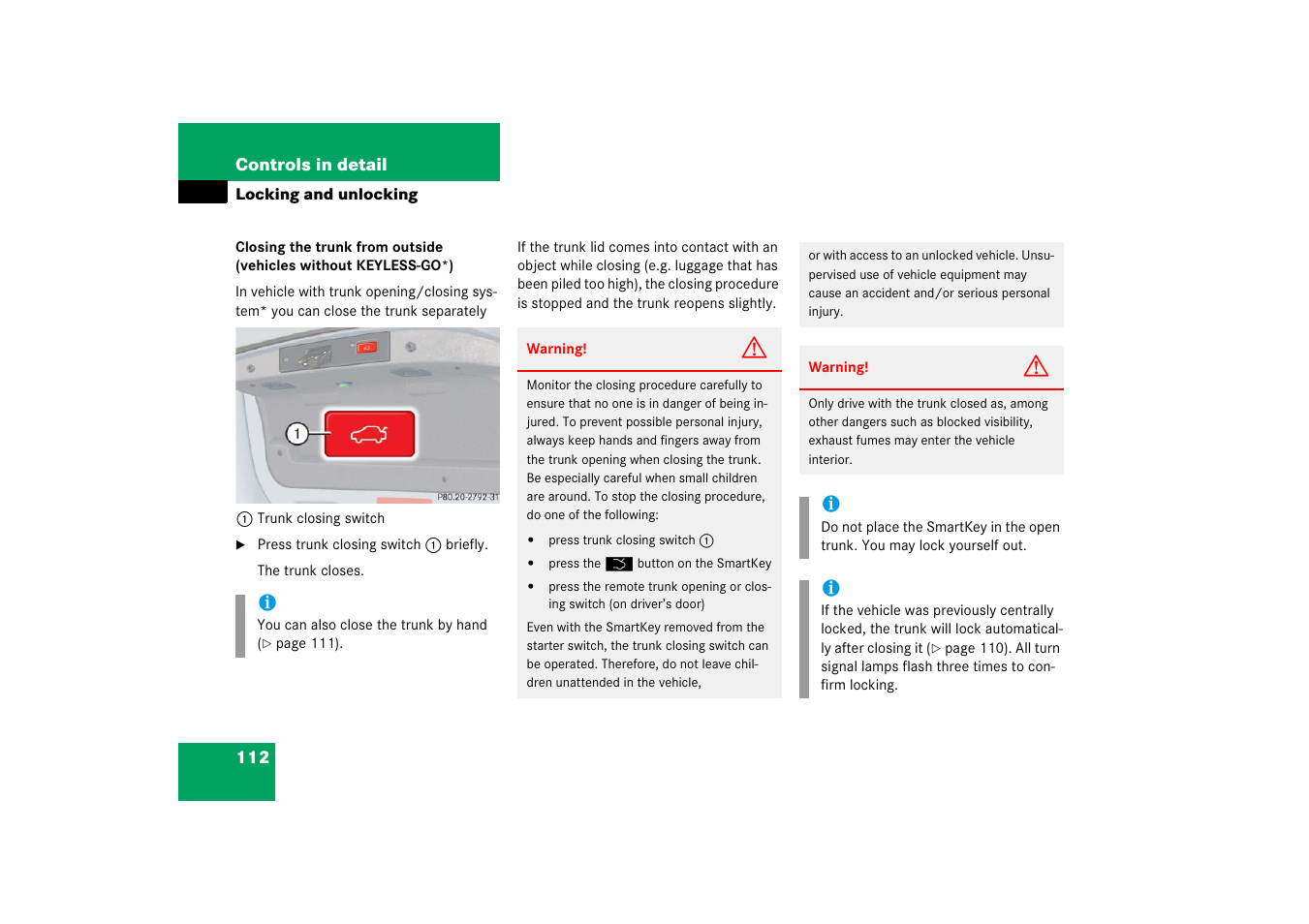 Mercedes-Benz CLK-Class 2006 Owners Manual User Manual | Page 113 / 514
