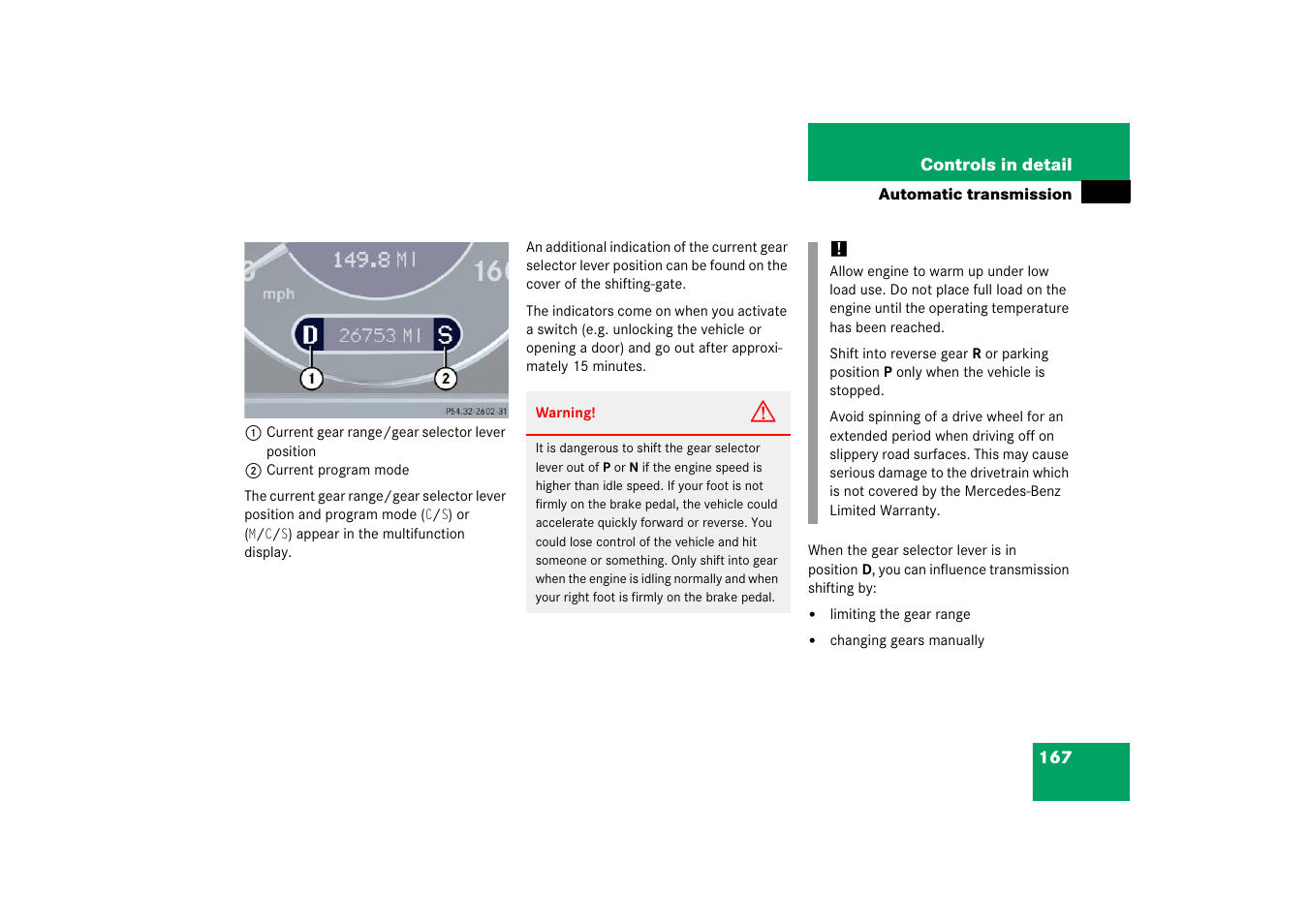 Mercedes-Benz CLK-Class 2006 Owners Manual User Manual | Page 168 / 514