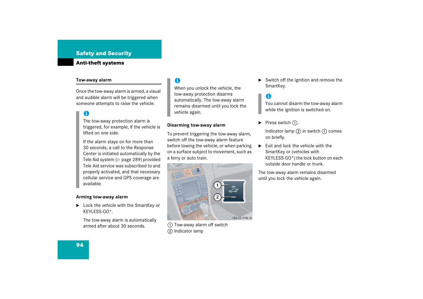 Tow-away alarm | Mercedes-Benz CLK-Class 2006 Owners Manual User Manual | Page 95 / 514