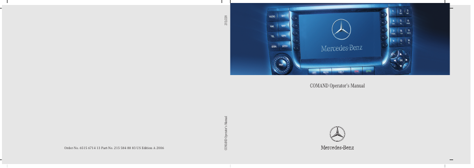 Mercedes-Benz S-Class 2006 COMAND Manual User Manual | 226 pages