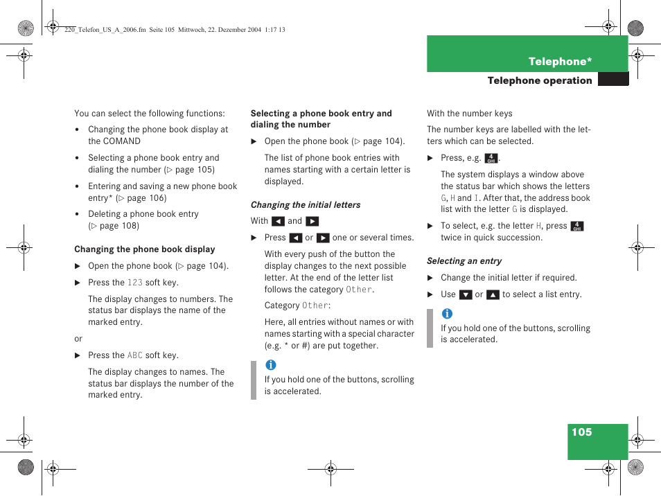 Mercedes-Benz S-Class 2006 COMAND Manual User Manual | Page 107 / 226