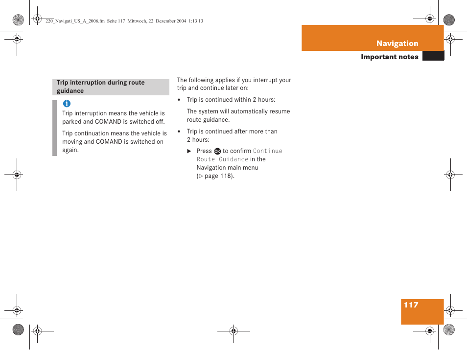 Mercedes-Benz S-Class 2006 COMAND Manual User Manual | Page 119 / 226