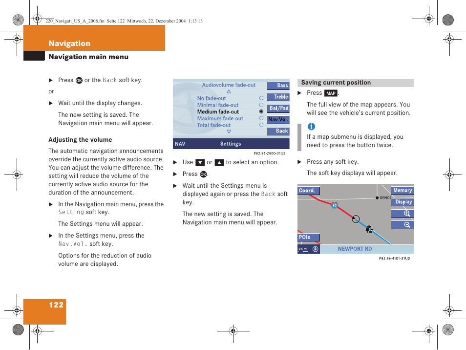 Mercedes-Benz S-Class 2006 COMAND Manual User Manual | Page 124 / 226
