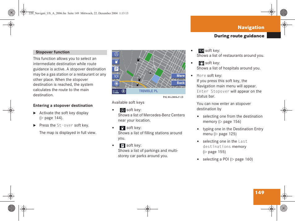 149 navigation | Mercedes-Benz S-Class 2006 COMAND Manual User Manual | Page 151 / 226