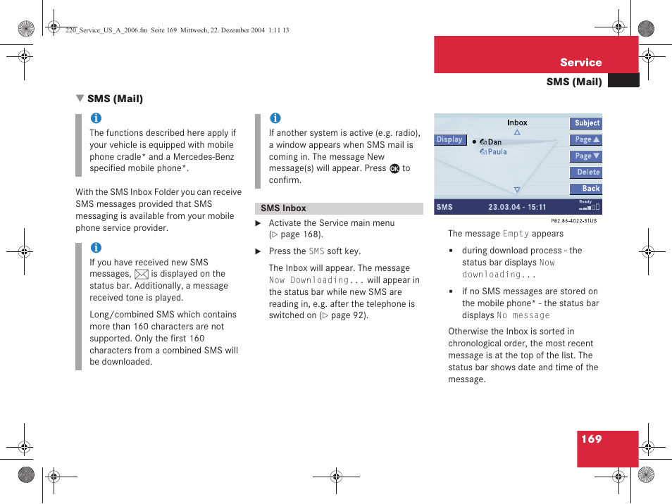Mercedes-Benz S-Class 2006 COMAND Manual User Manual | Page 171 / 226