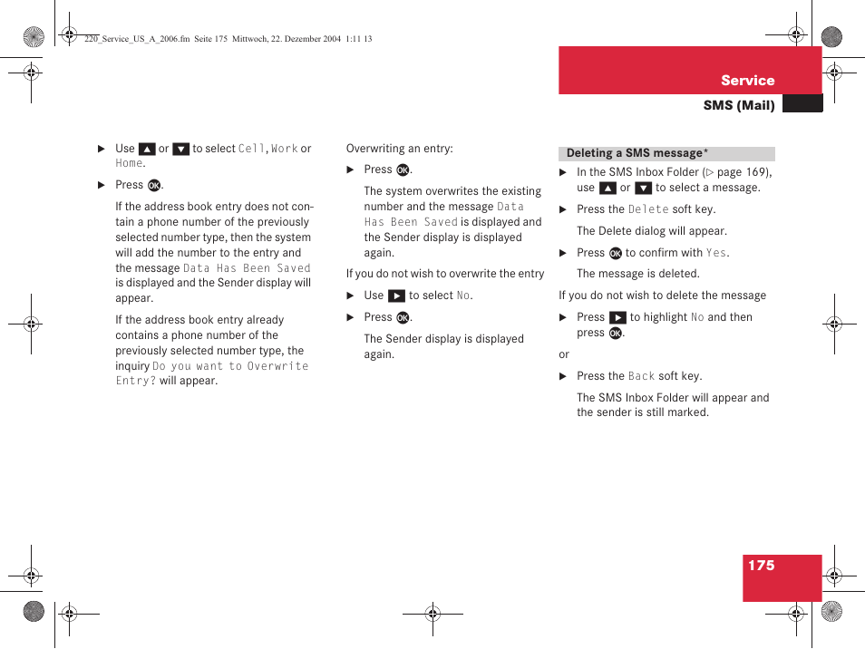 Mercedes-Benz S-Class 2006 COMAND Manual User Manual | Page 177 / 226