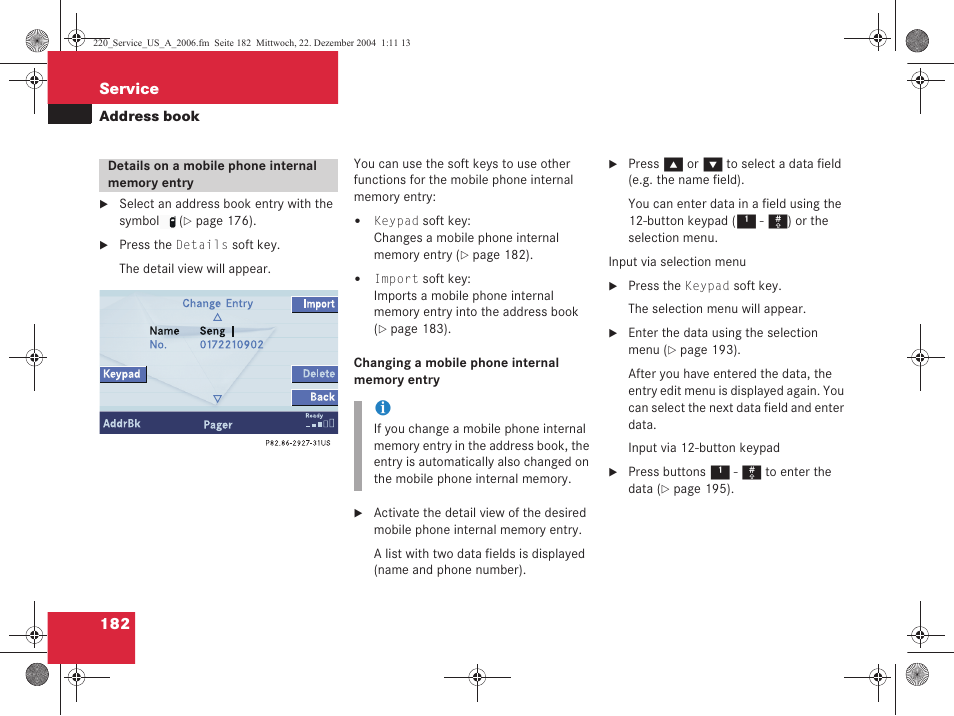 Mercedes-Benz S-Class 2006 COMAND Manual User Manual | Page 184 / 226
