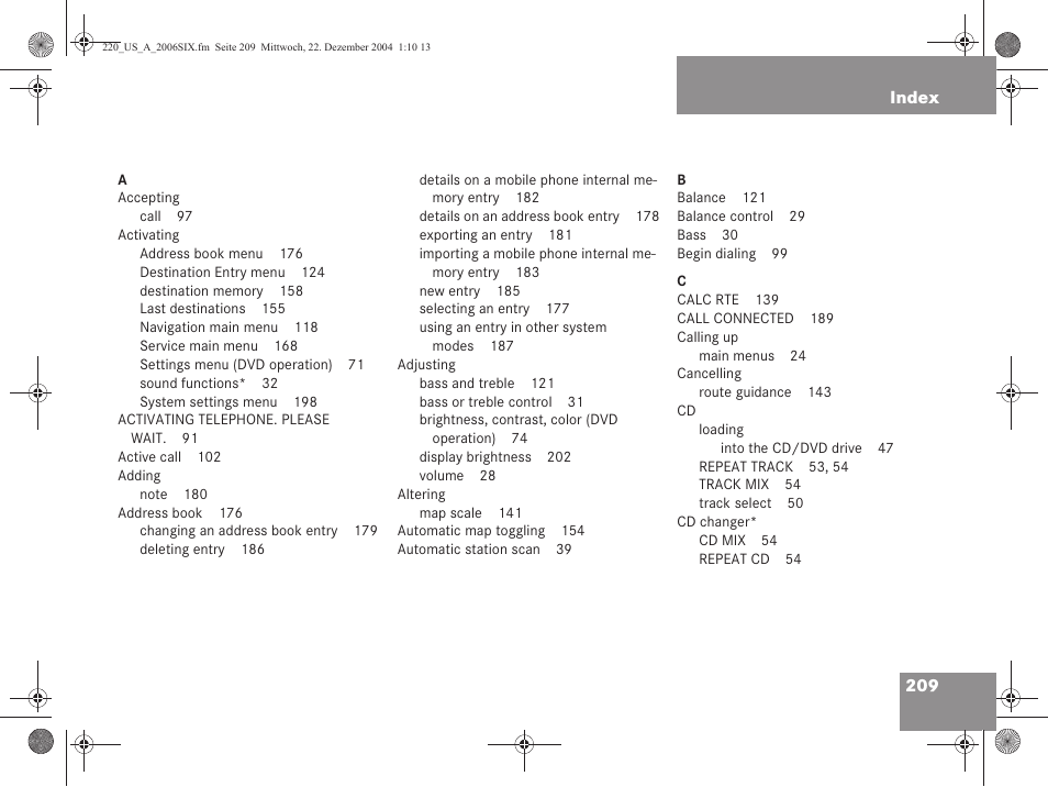 Mercedes-Benz S-Class 2006 COMAND Manual User Manual | Page 211 / 226