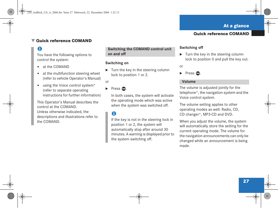 Mercedes-Benz S-Class 2006 COMAND Manual User Manual | Page 29 / 226