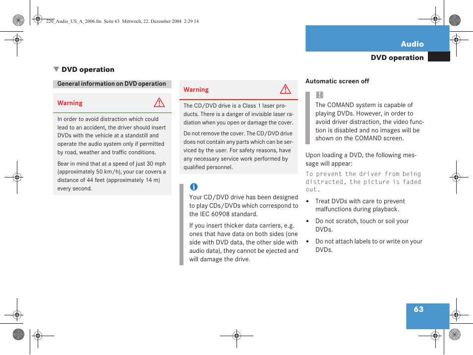 Mercedes-Benz S-Class 2006 COMAND Manual User Manual | Page 65 / 226