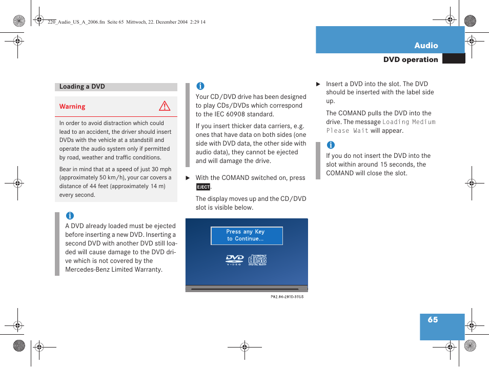Mercedes-Benz S-Class 2006 COMAND Manual User Manual | Page 67 / 226