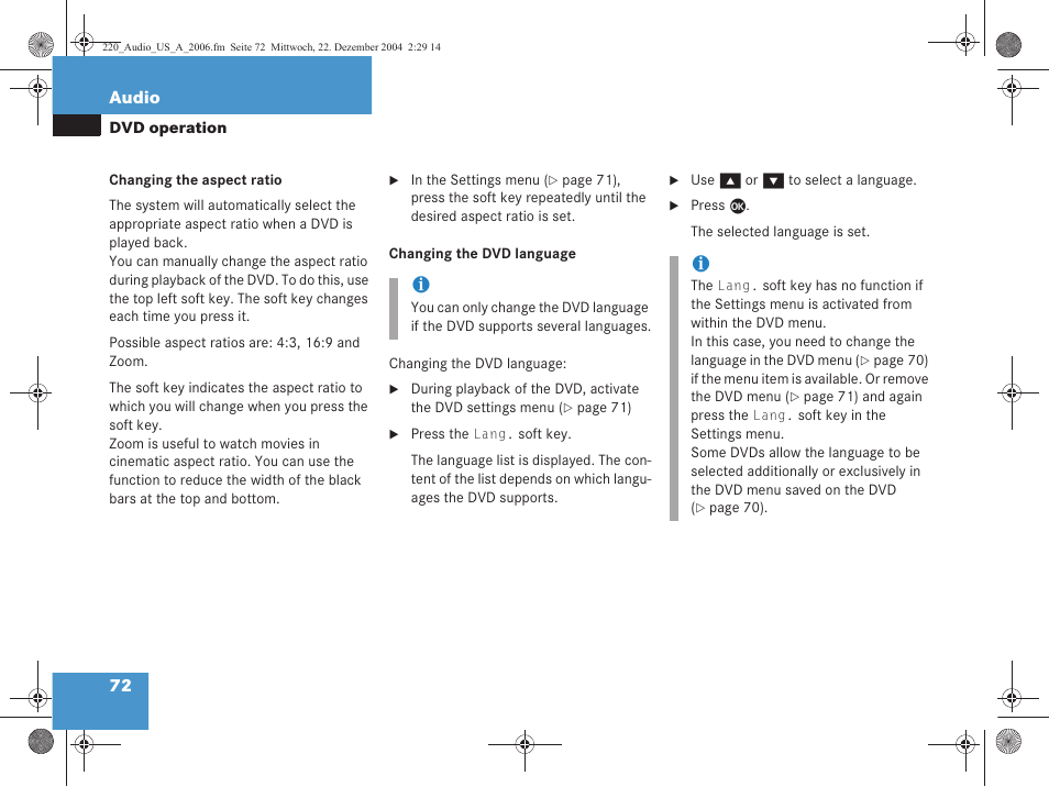 Mercedes-Benz S-Class 2006 COMAND Manual User Manual | Page 74 / 226
