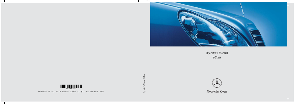 Mercedes-Benz S-Class 2006 Owners Manual User Manual | 481 pages