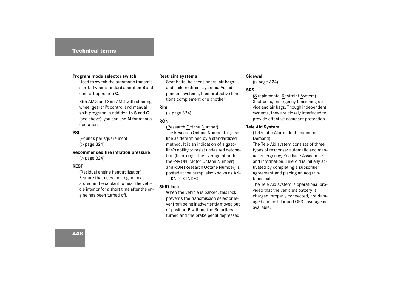 Mercedes-Benz S-Class 2006 Owners Manual User Manual | Page 449 / 481