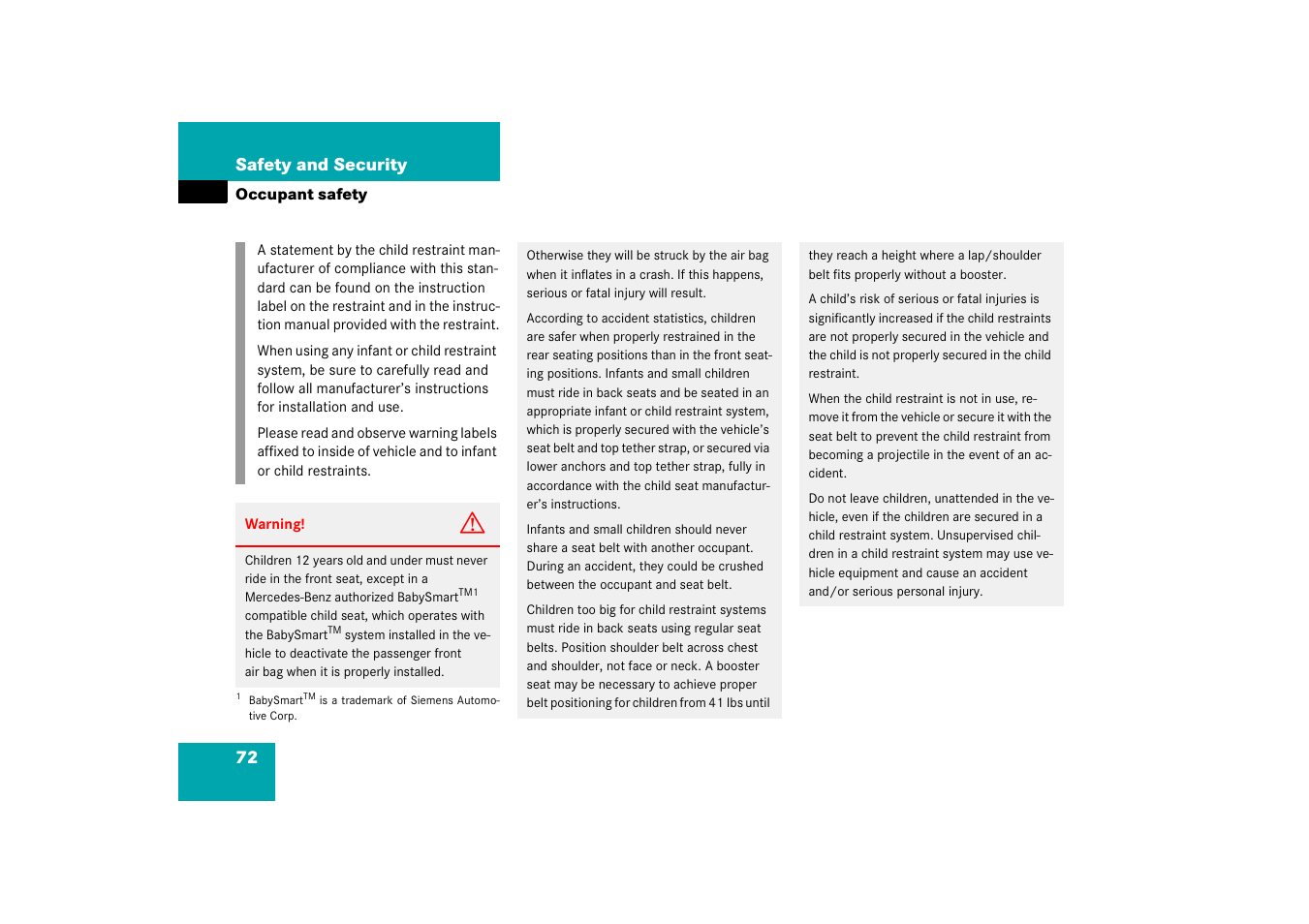 Mercedes-Benz S-Class 2006 Owners Manual User Manual | Page 73 / 481