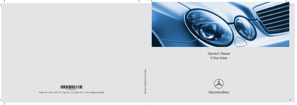 Mercedes-Benz E-Class 2006 Owners Manual User Manual | 521 pages