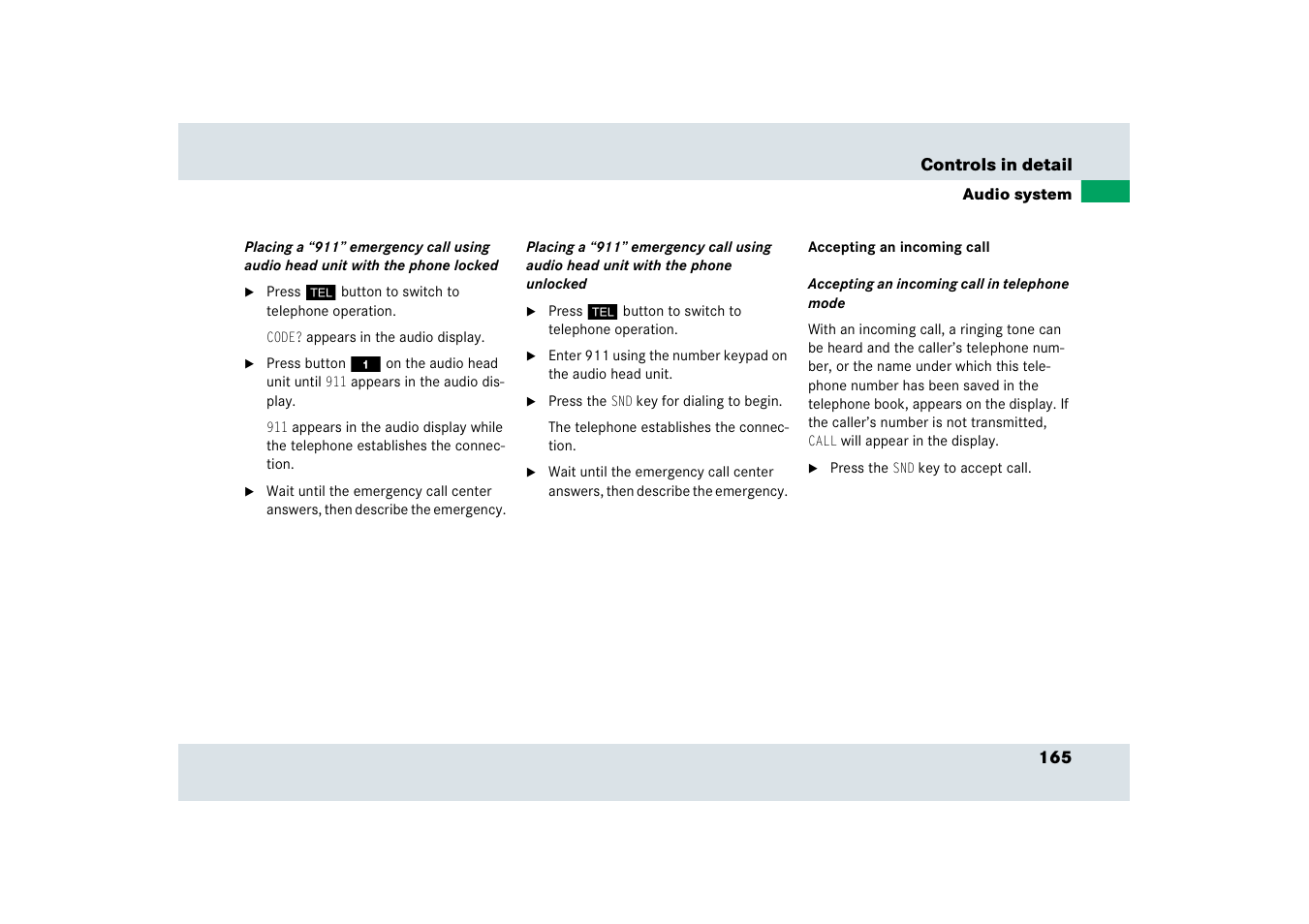 Mercedes-Benz SLR-Class 2006 User Manual | Page 166 / 409