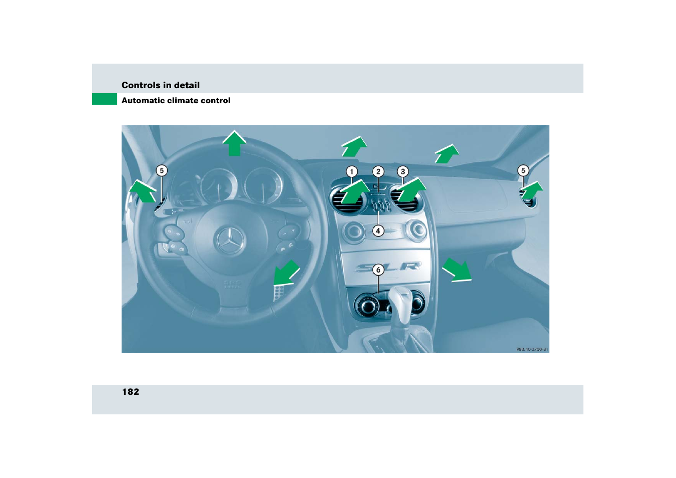Automatic climate control | Mercedes-Benz SLR-Class 2006 User Manual | Page 183 / 409