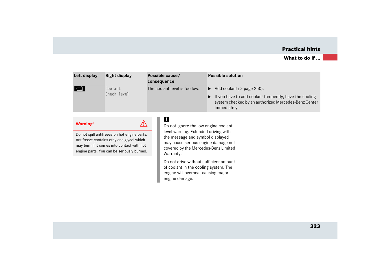 Mercedes-Benz SLR-Class 2006 User Manual | Page 324 / 409